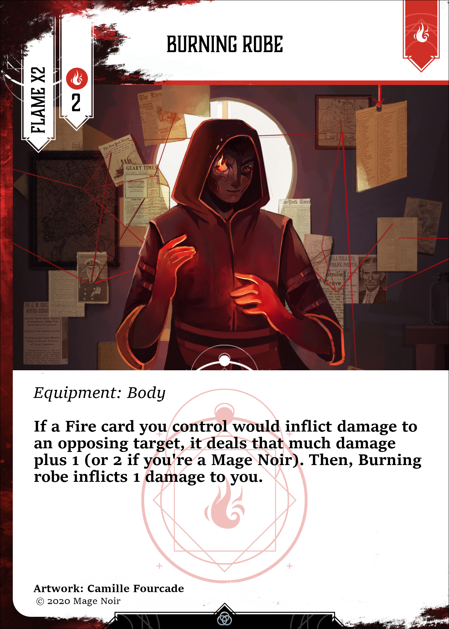 Burning robe card