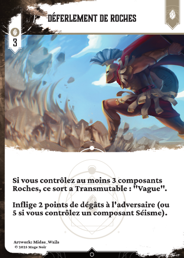 Déferlement de roches